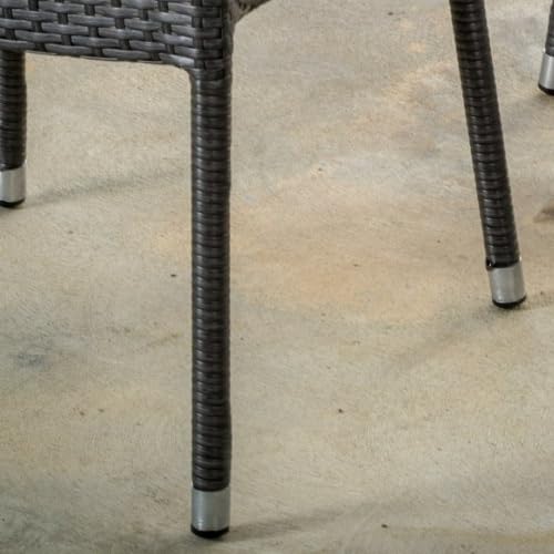 Set of 4 Grey PE Wicker Stackable Armchairs N410