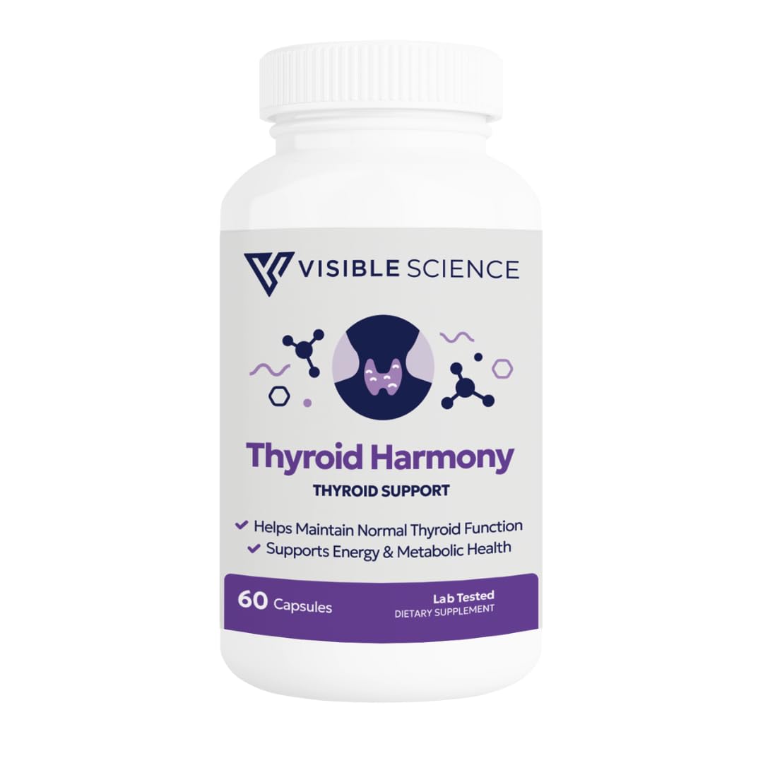 Thyroid Support Supplement with Iodine Selenium Ashwagandha B12 Zinc 60 Capsules Y917578