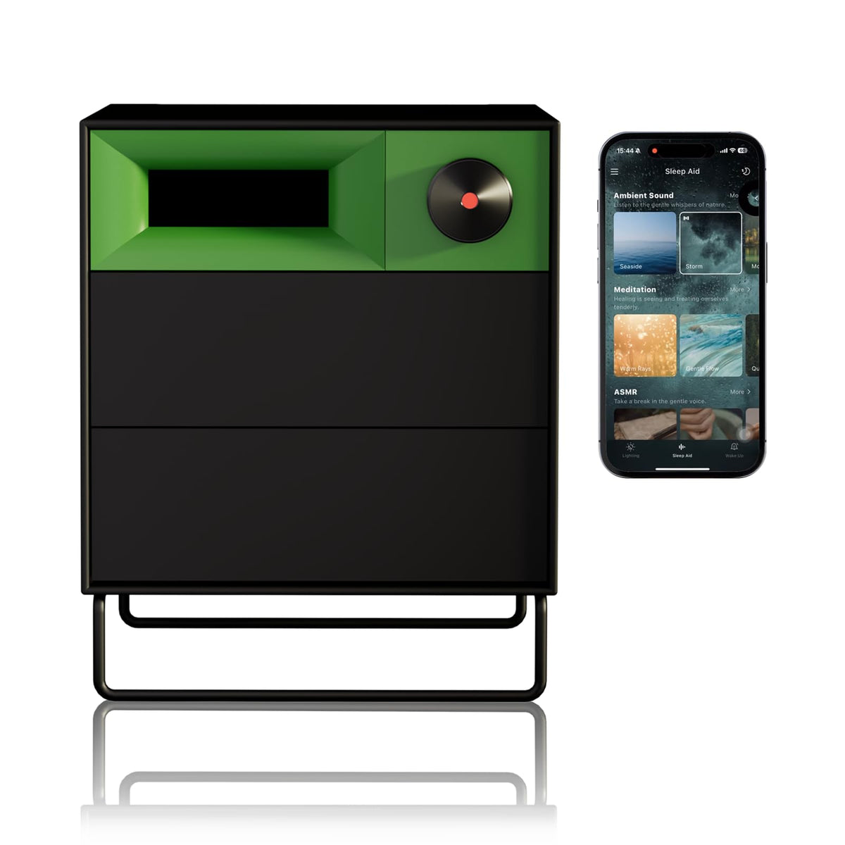 Bluetooth Wireless Charging Speaker Nightstand with 2 Drawers K848620