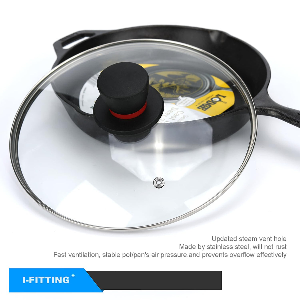 12 Inch Tempered Glass Lid with Steam Vent F320520