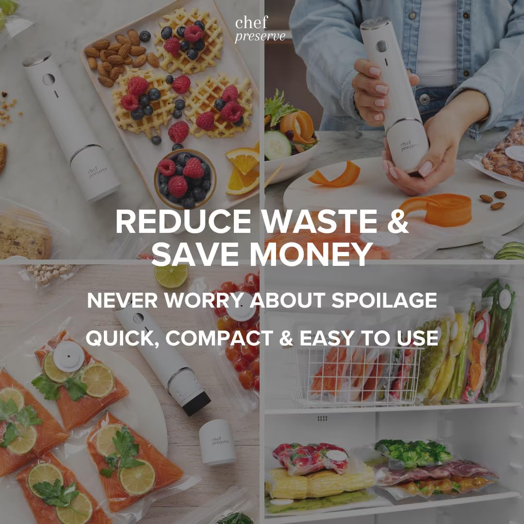 Compact Vacuum Sealer with 30 Reusable Vacuum Bags P728357