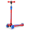 3-Wheel Kids Scooter Adjustable Height Anti-Slip Deck Red and Blue X107