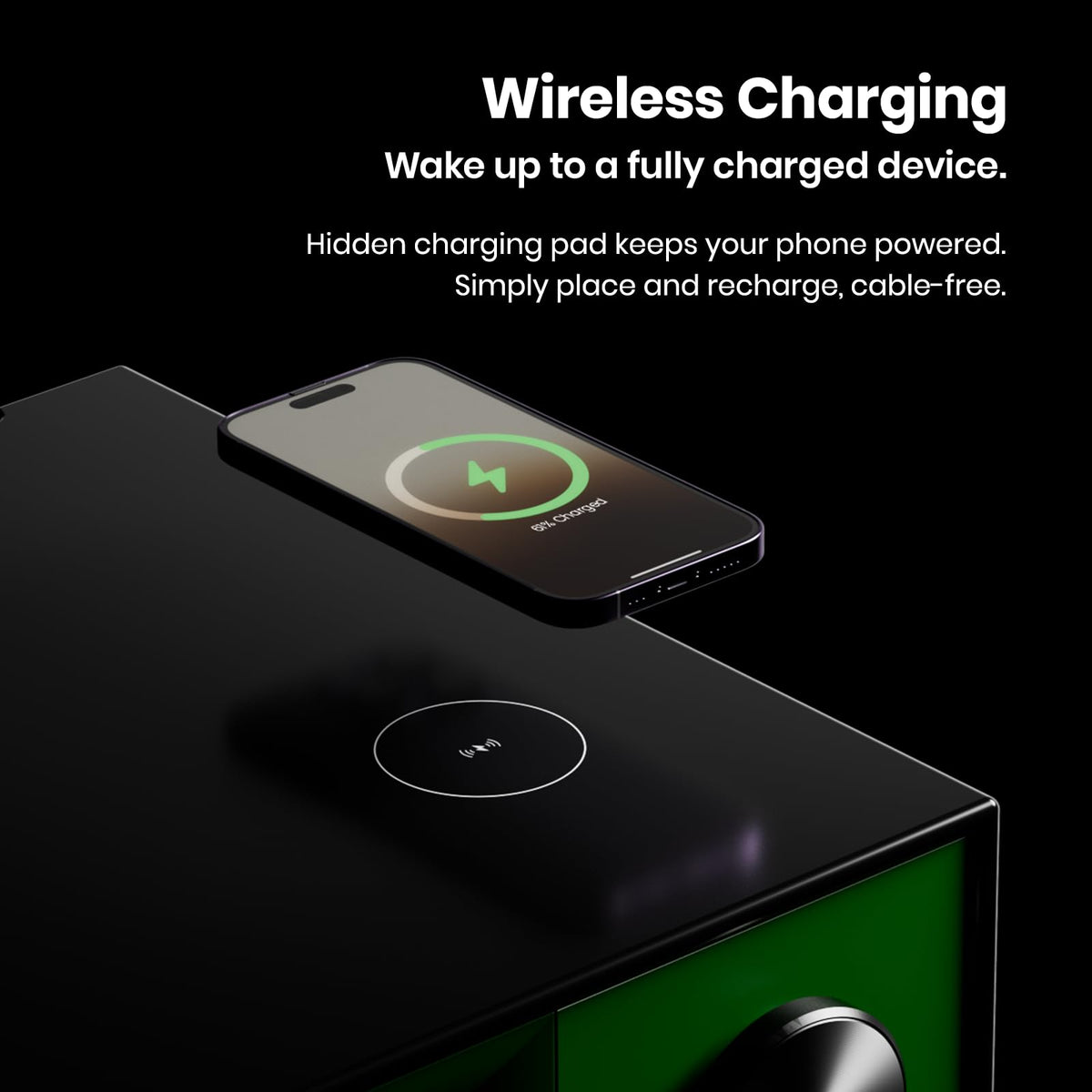 Bluetooth Wireless Charging Speaker Nightstand with 2 Drawers K848620