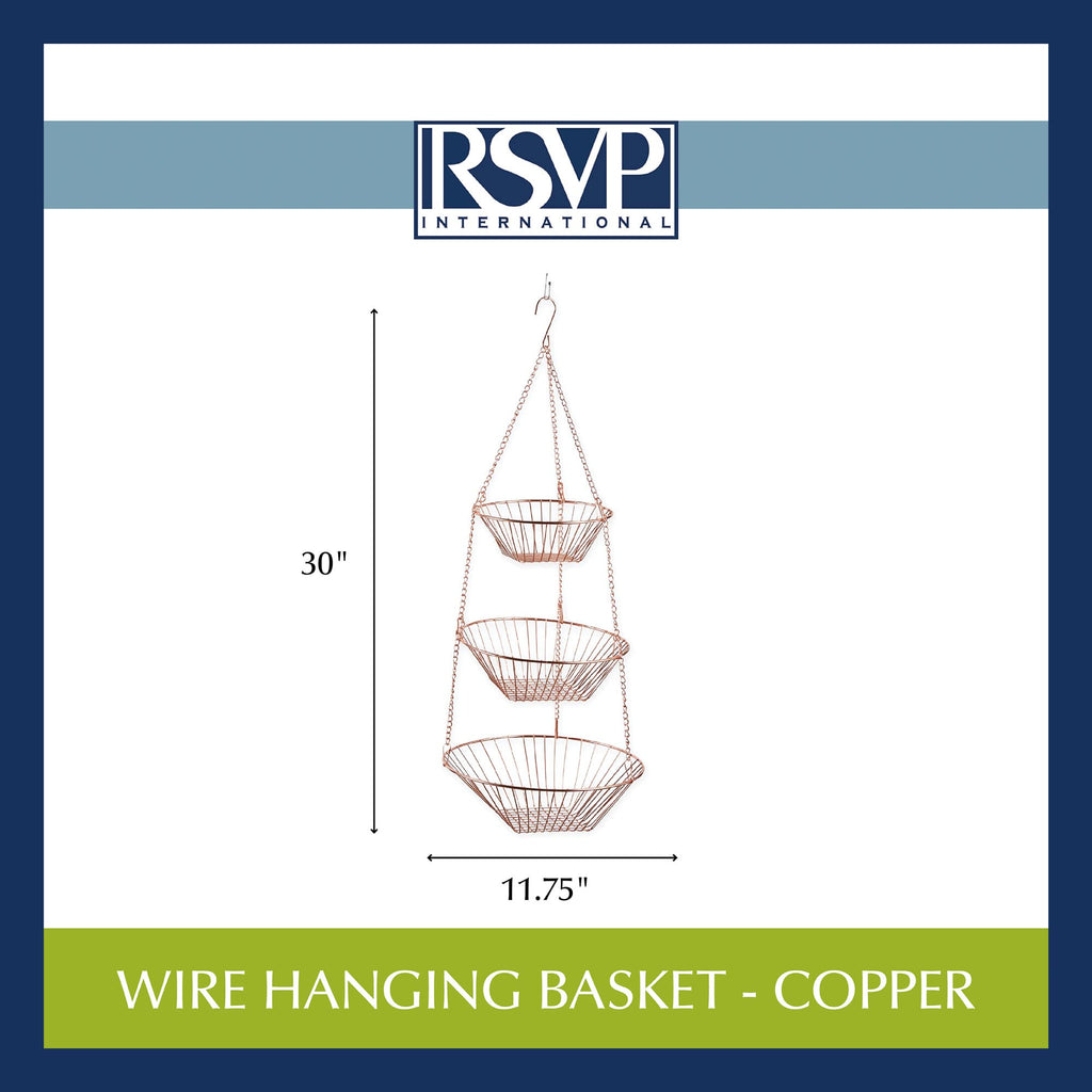 3-Tier Copper Wire Hanging Baskets G651