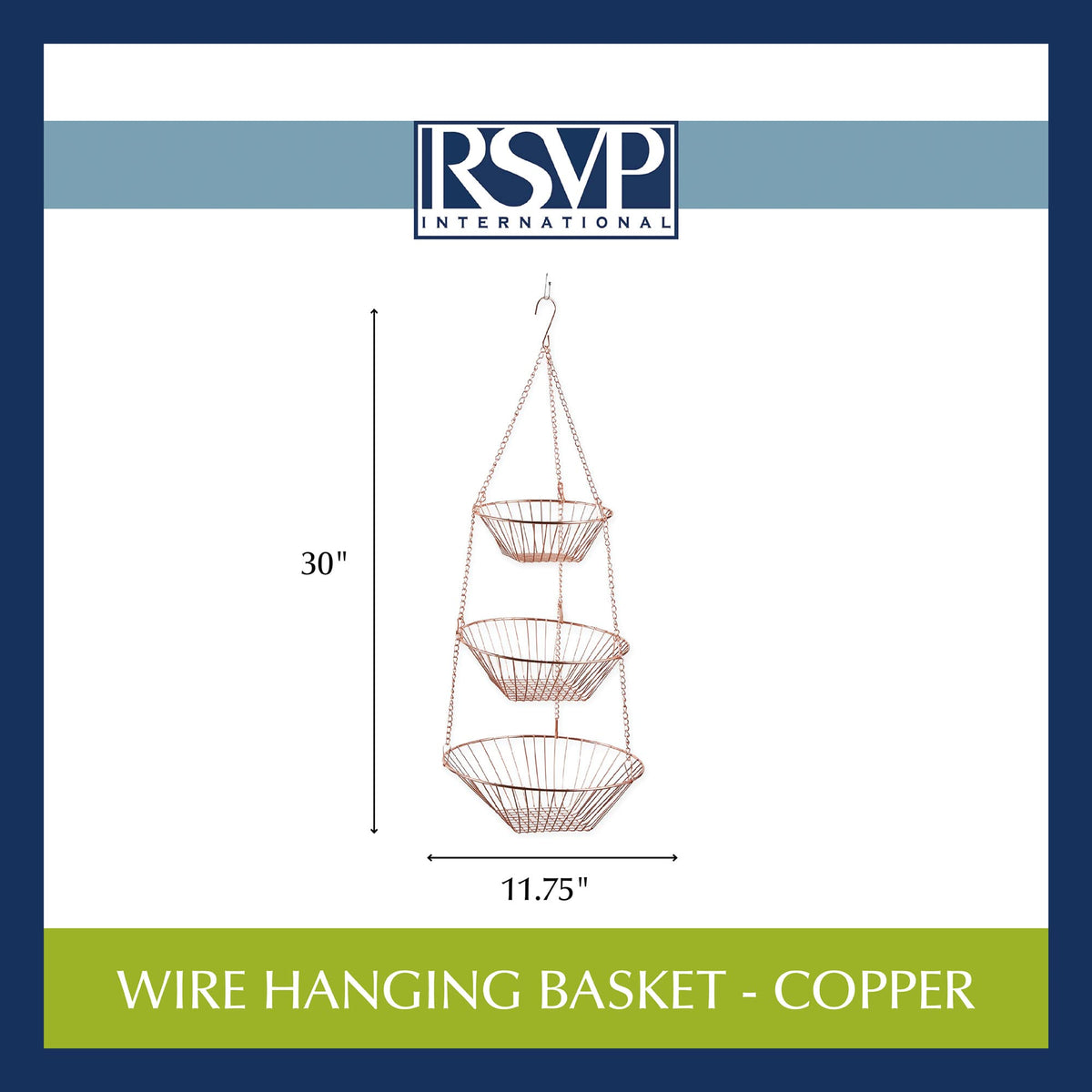 3-Tier Copper Wire Hanging Baskets G651