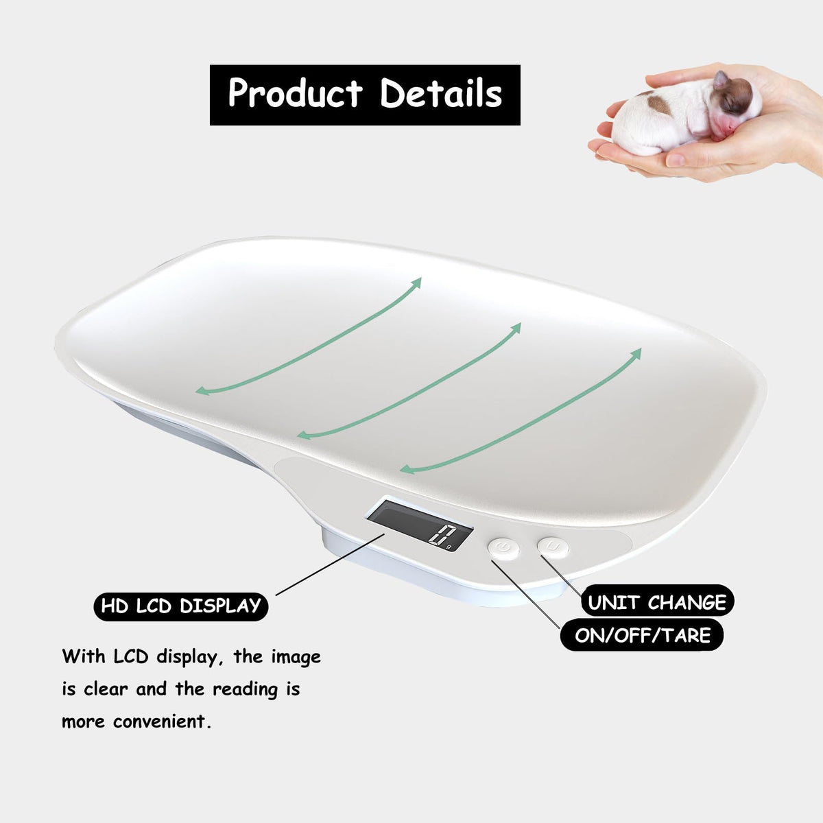 Digital Pet Scale 33lb LCD with Tray V5825