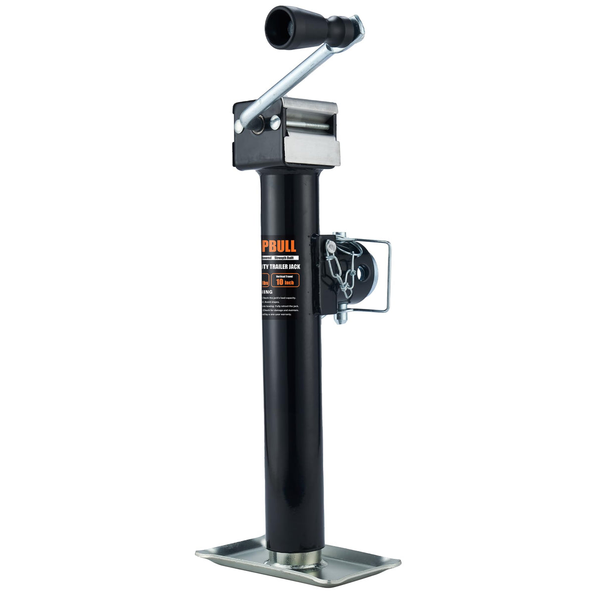 5000lb Weld-on Pipe Swivel Trailer Jack, 10" Vertical Travel V1758