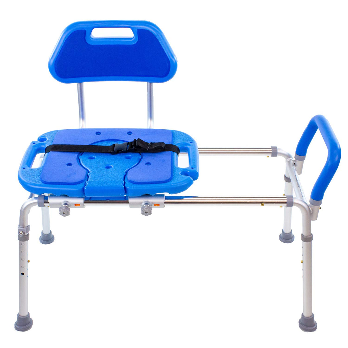 Blue Padded Shower Chair with Cut Out Seat and Safety Belt V5104