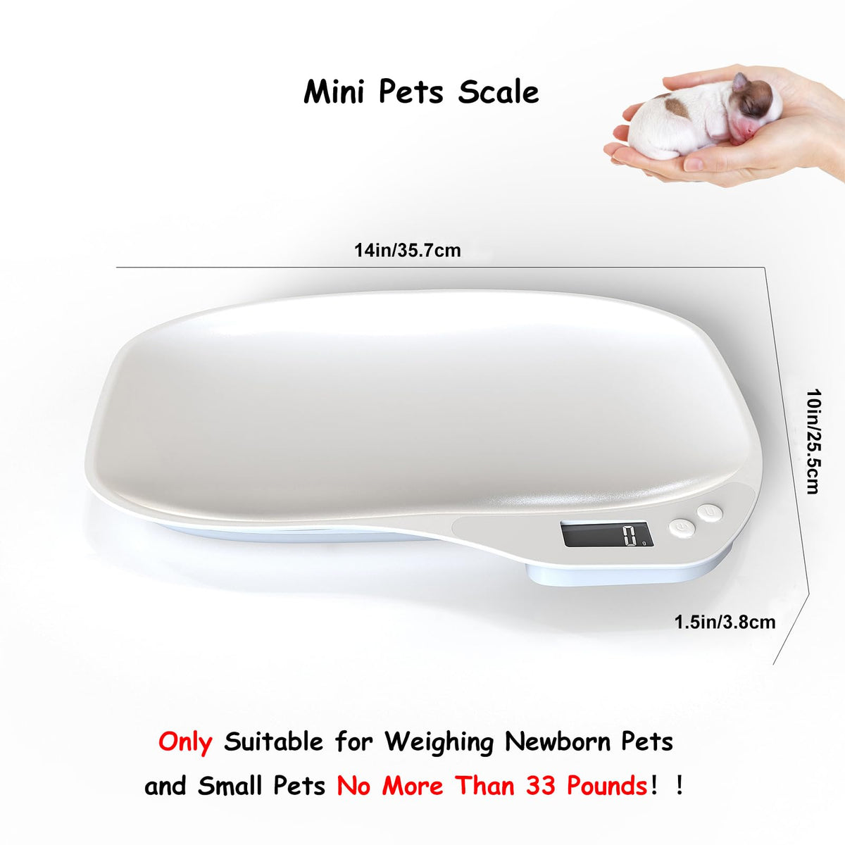 Digital Pet Scale 33lb LCD with Tray V5825