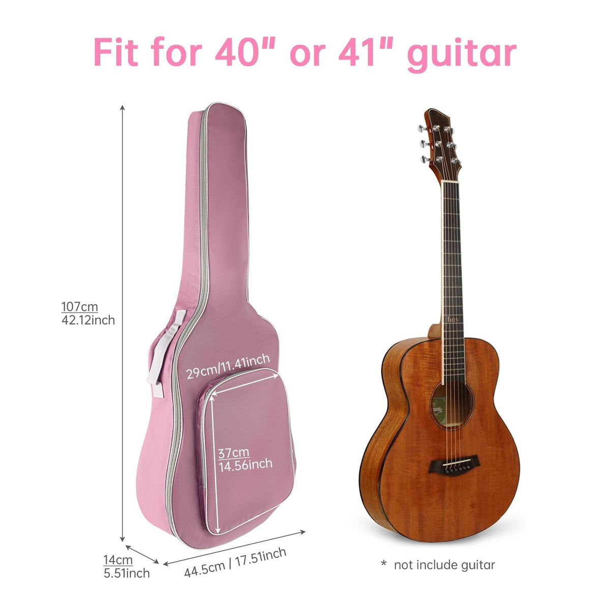 40/41 Inch Waterproof Oxford Padded Acoustic Guitar Bag V5122