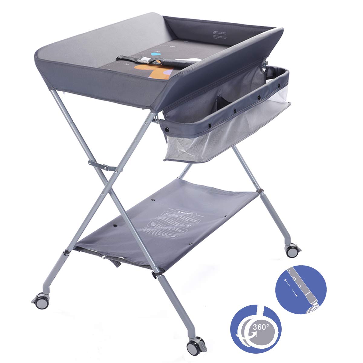Portable Folding Baby Changing Table with Wheels J1878