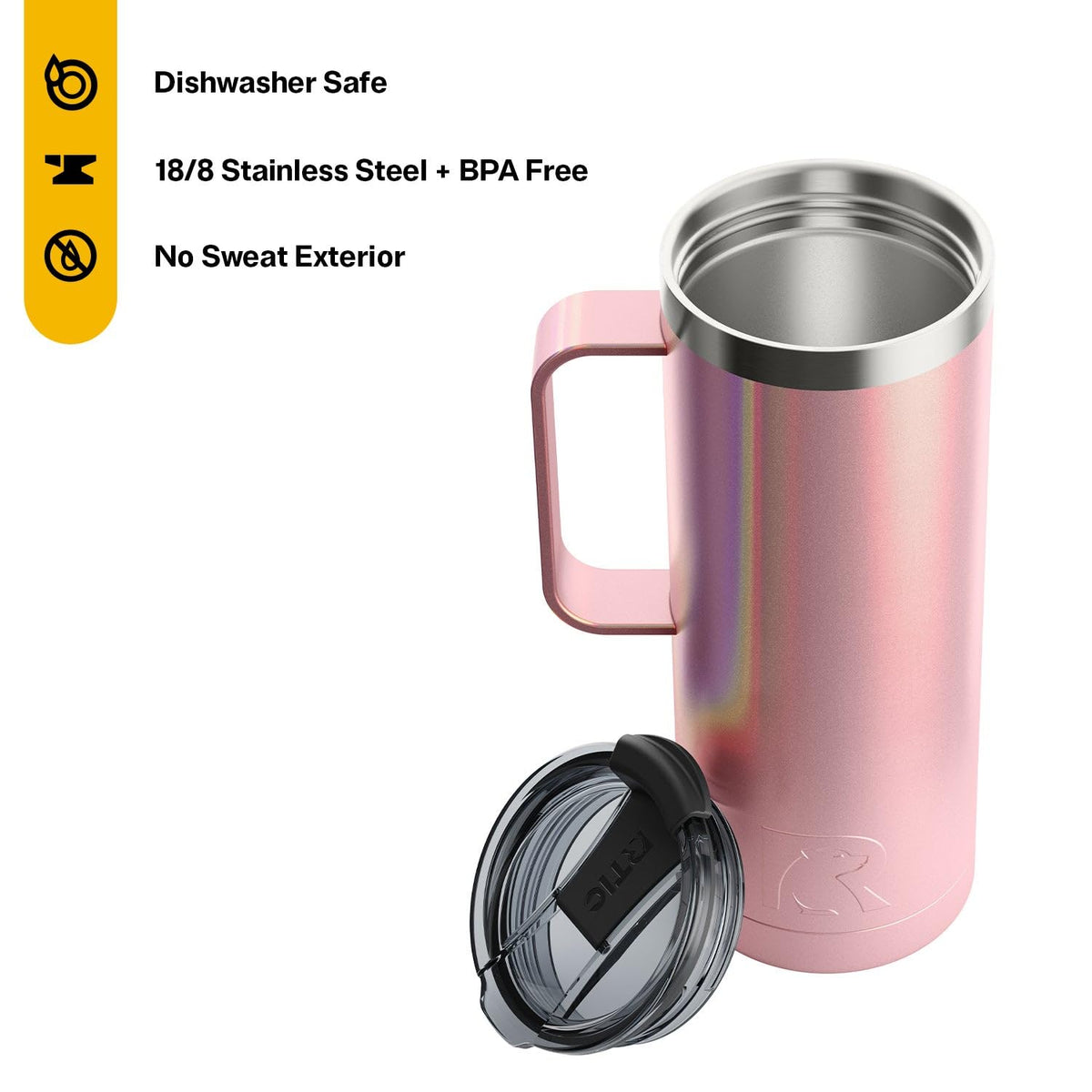 20oz Stainless Steel Insulated Travel Mug with Lid and Handle M31325
