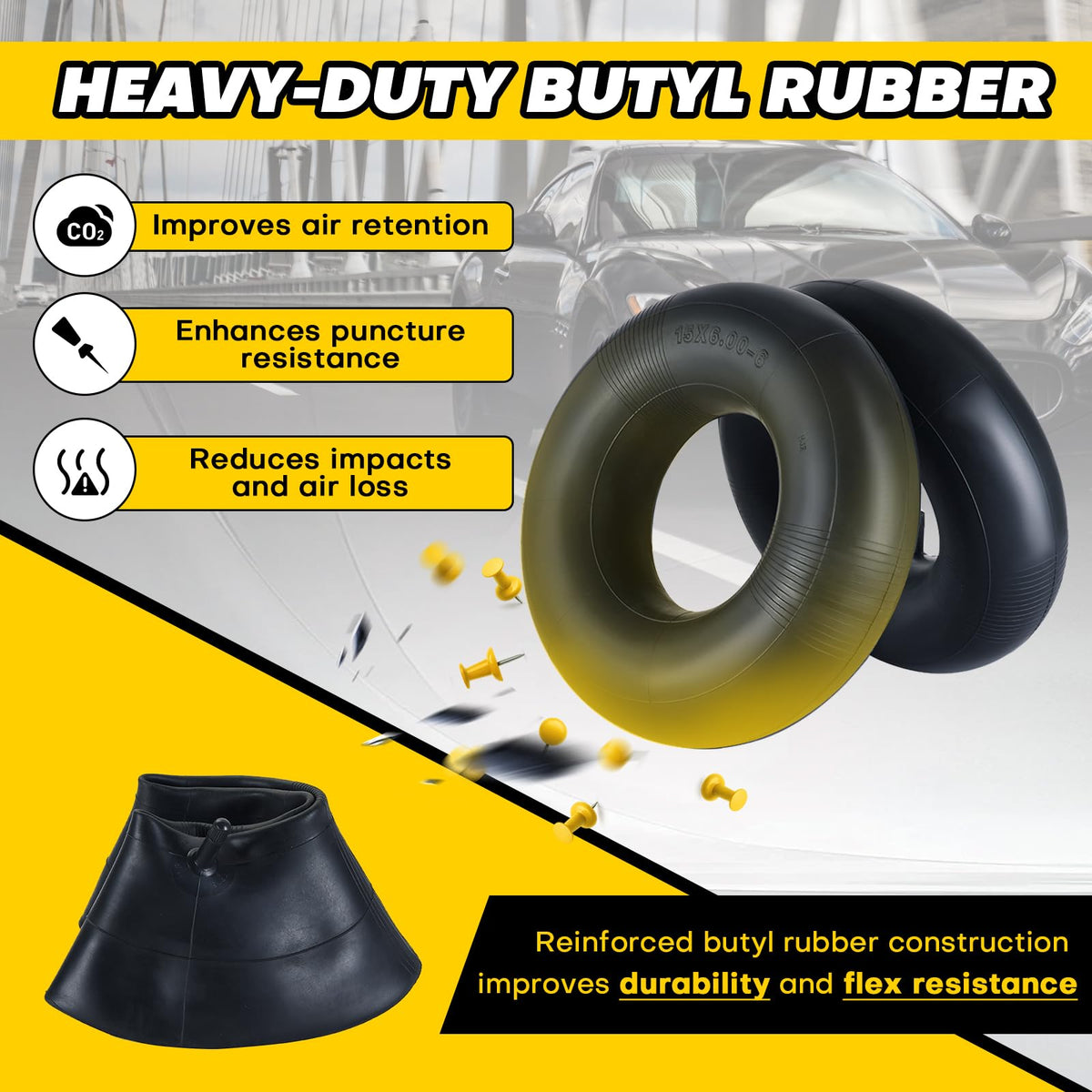 15x6.00-6 Tire Inner Tubes with TR-13 Valve Stem X746769