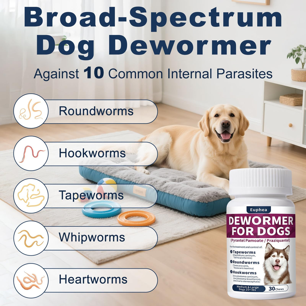 7-Way Dewormer for Dogs, 30 Tablets W168143