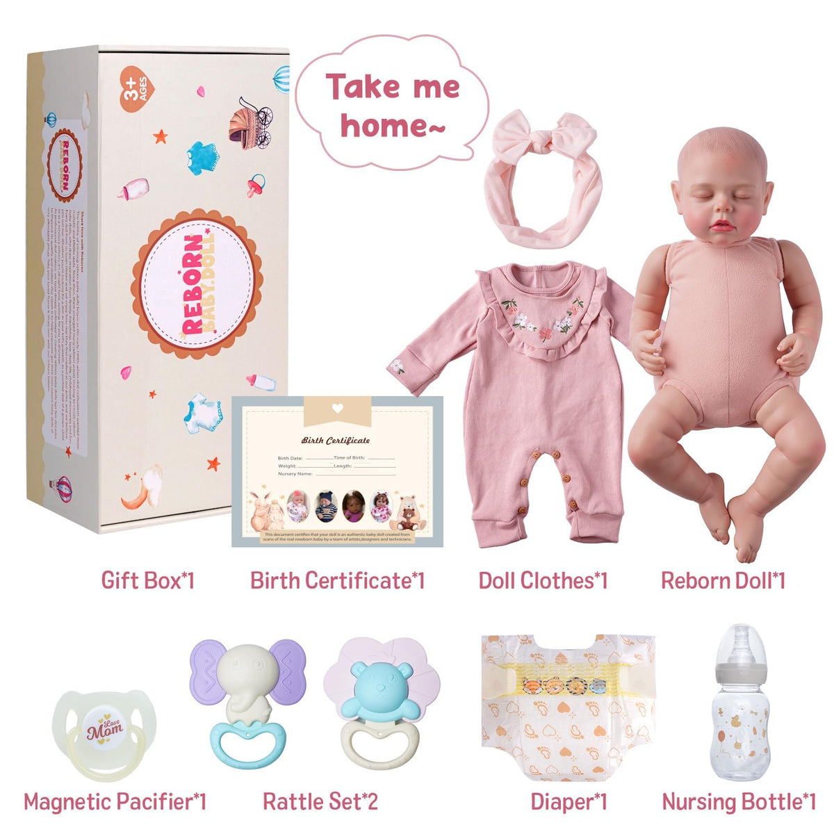 20 Inch Realistic Newborn Baby Doll B881139