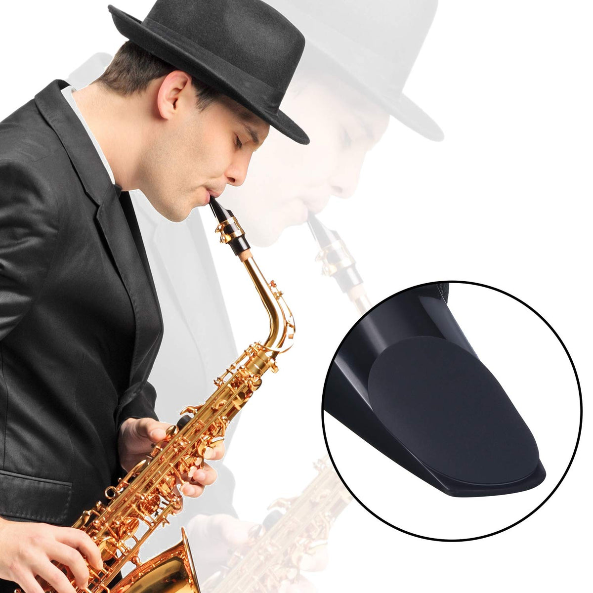 32 Pieces 0.8 mm Saxophone and Clarinet Mouthpiece Cushion Black A406