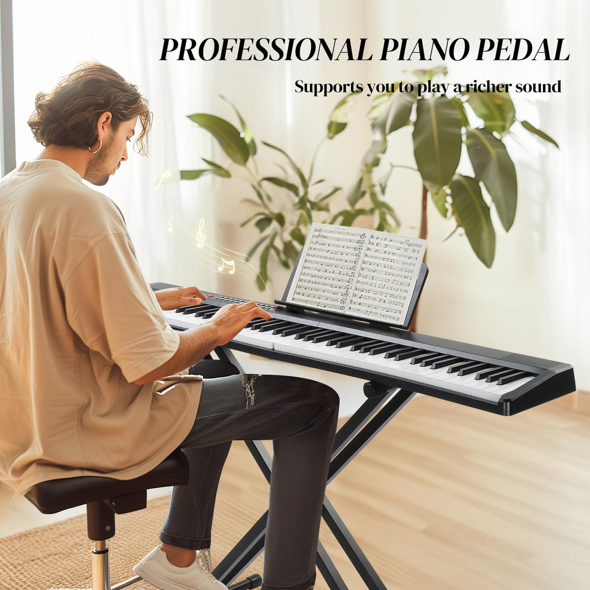 88 Key Foldable Electronic Keyboard Piano with Stand P11879