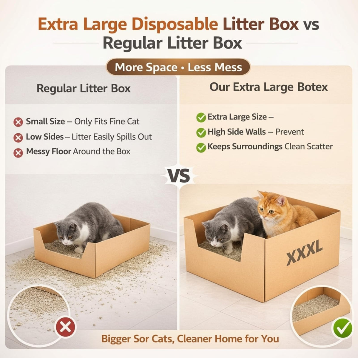 2 Pack XXL Disposable High Sided Litter Boxes J69315