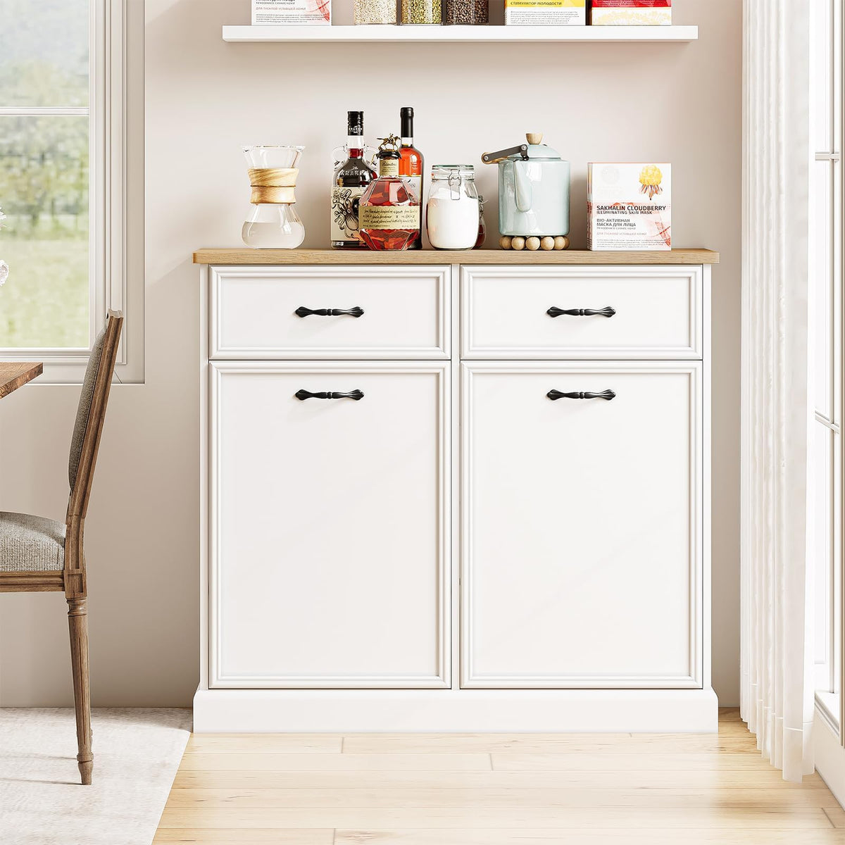 Double Tilt Out Trash Cabinet 20 gal White P3659