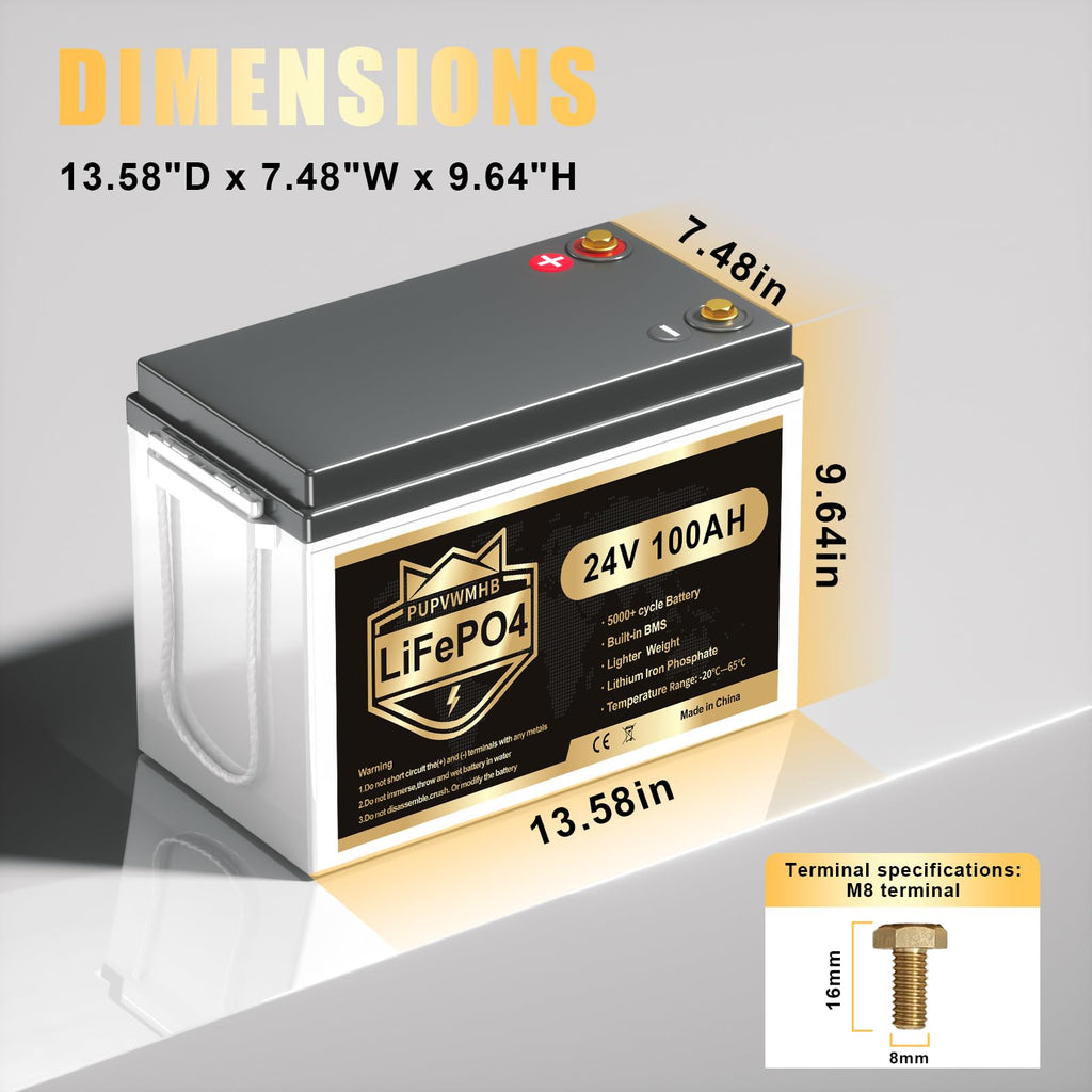 24V 100AH Lifepo4 Battery with 100A BMS Y97685