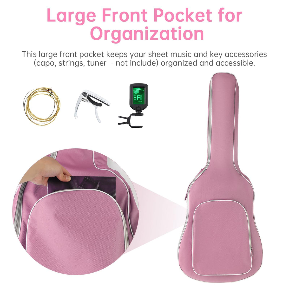 40/41 Inch Waterproof Oxford Padded Acoustic Guitar Bag V5122