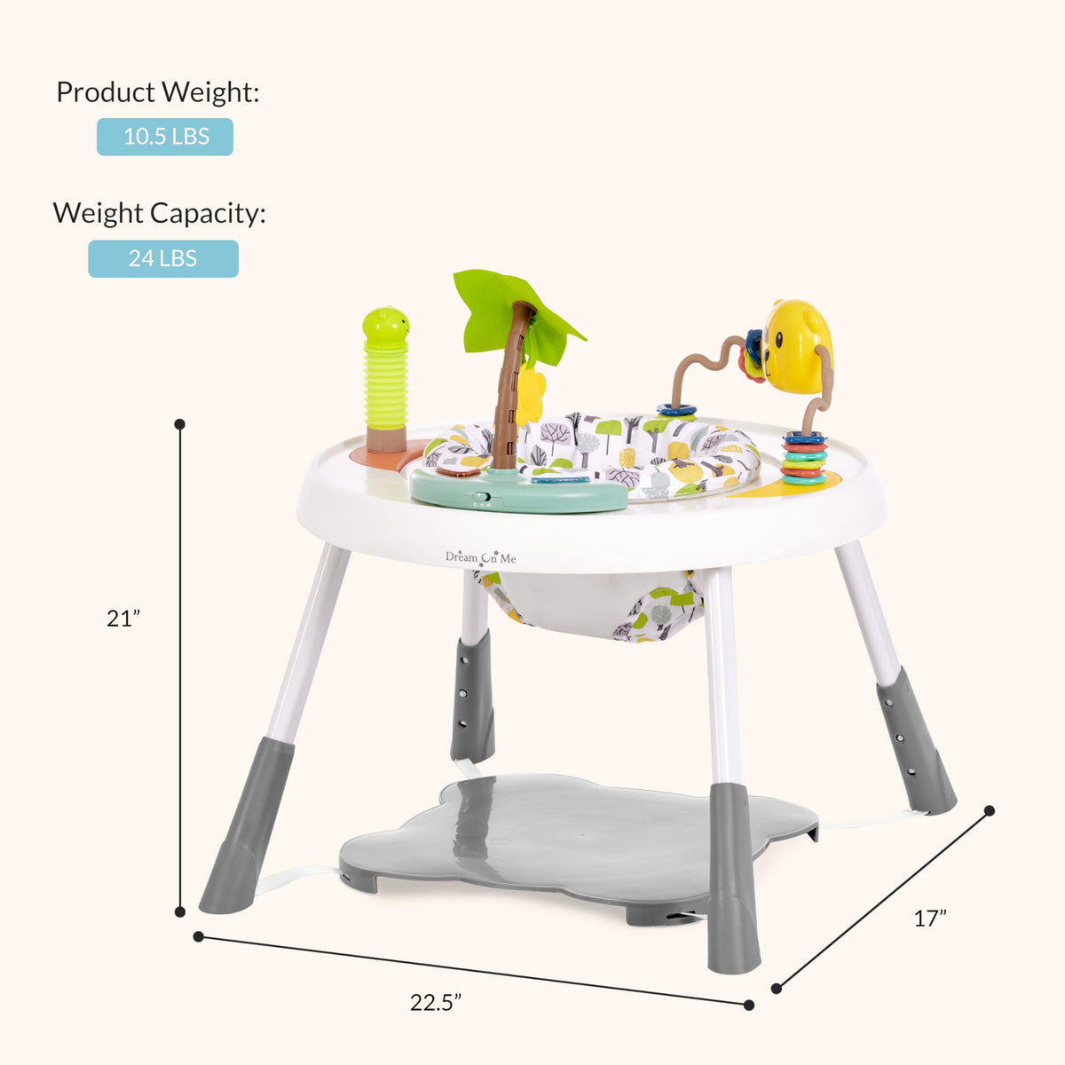 2 in 1 Baby Activity Center and Play Table with 3 Detachable Toys C243514