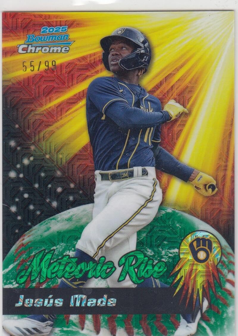 2025 Bowman Chrome Mega Box Green Mojo Refractor Baseball Trading Card 55/99 F5001