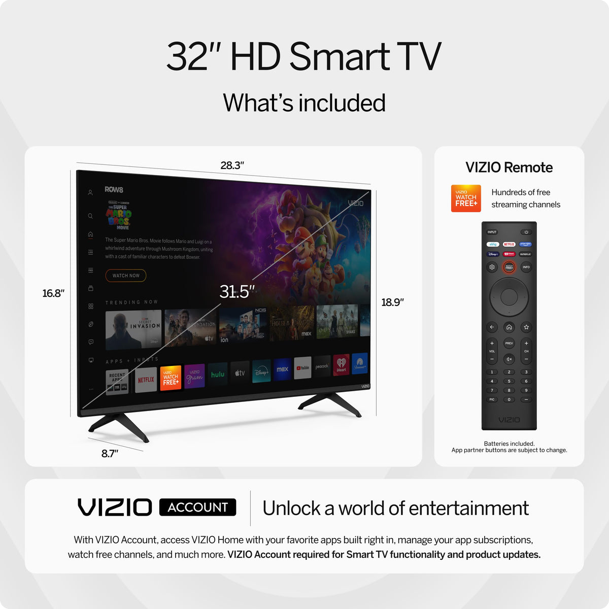 32-inch HD Smart TV 720p LED V276144