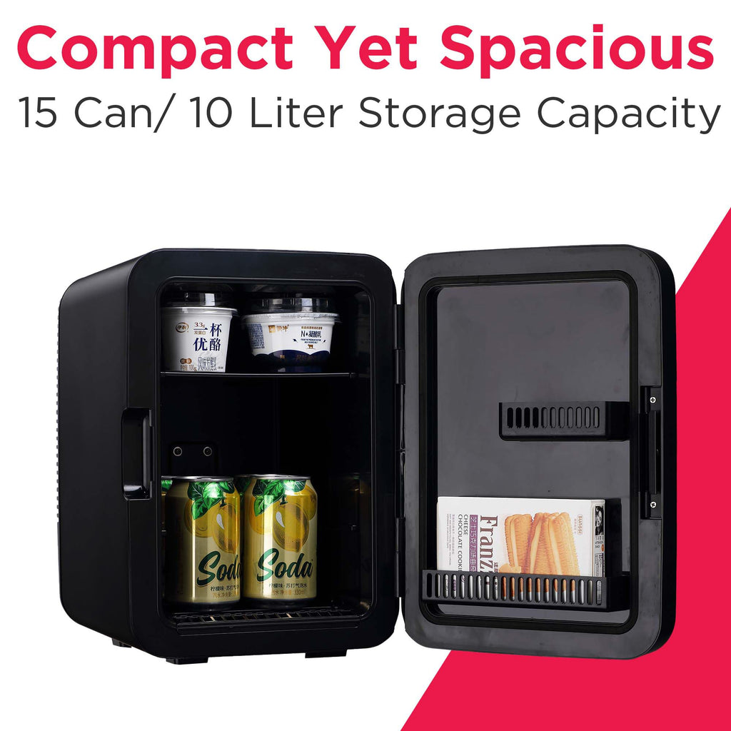 10L Brushed Black Stainless Mini Personal Fridge Cooler K152