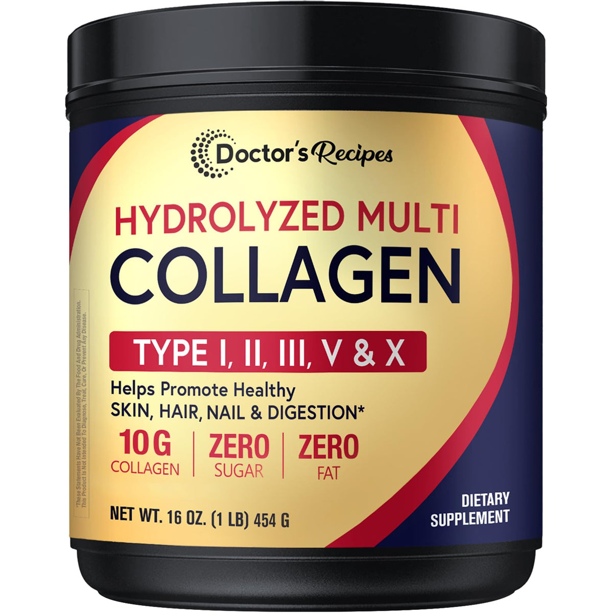 Multi Collagen Peptides Powder Type I II III V X 16oz P278086
