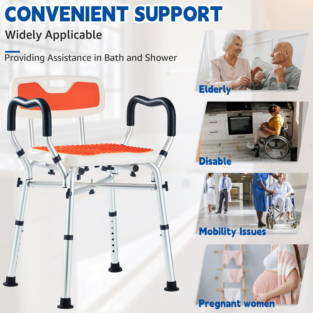 Padded Shower Chair with Arms and Back T295405