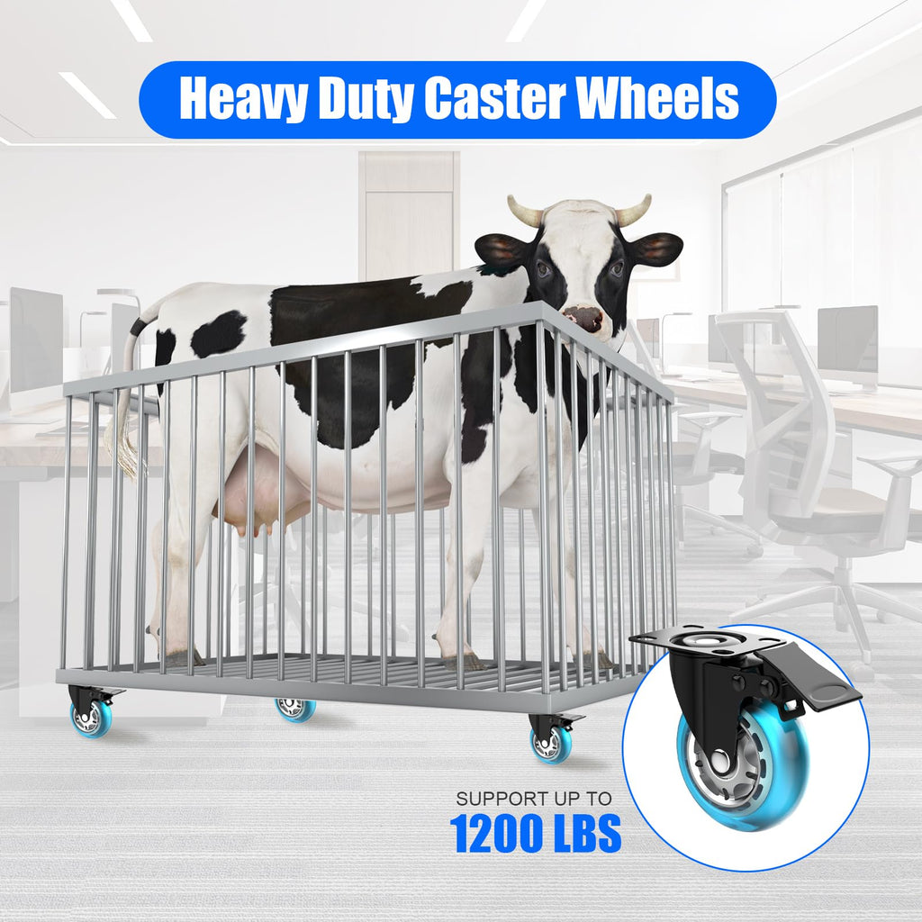3 Inch Plate Casters Set of 4 Double Brake Heavy Duty W69665