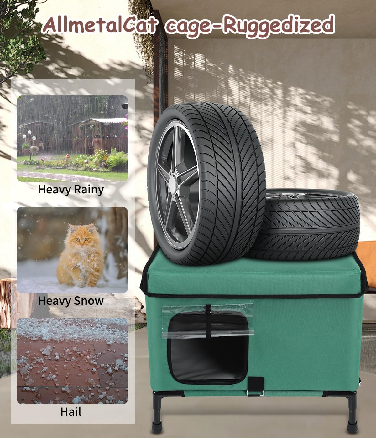 21" Heated Cat House with Heating Pet Pad K390