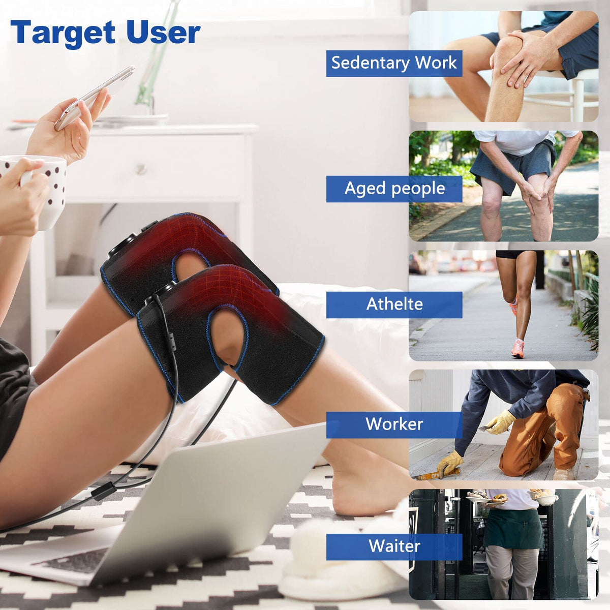 Knee Massager with Heat and Air Compression Q427