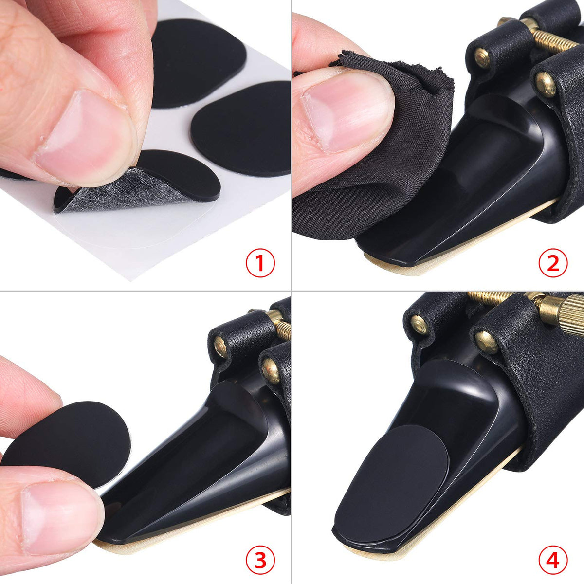 32 Pieces 0.8 mm Saxophone and Clarinet Mouthpiece Cushion Black A406