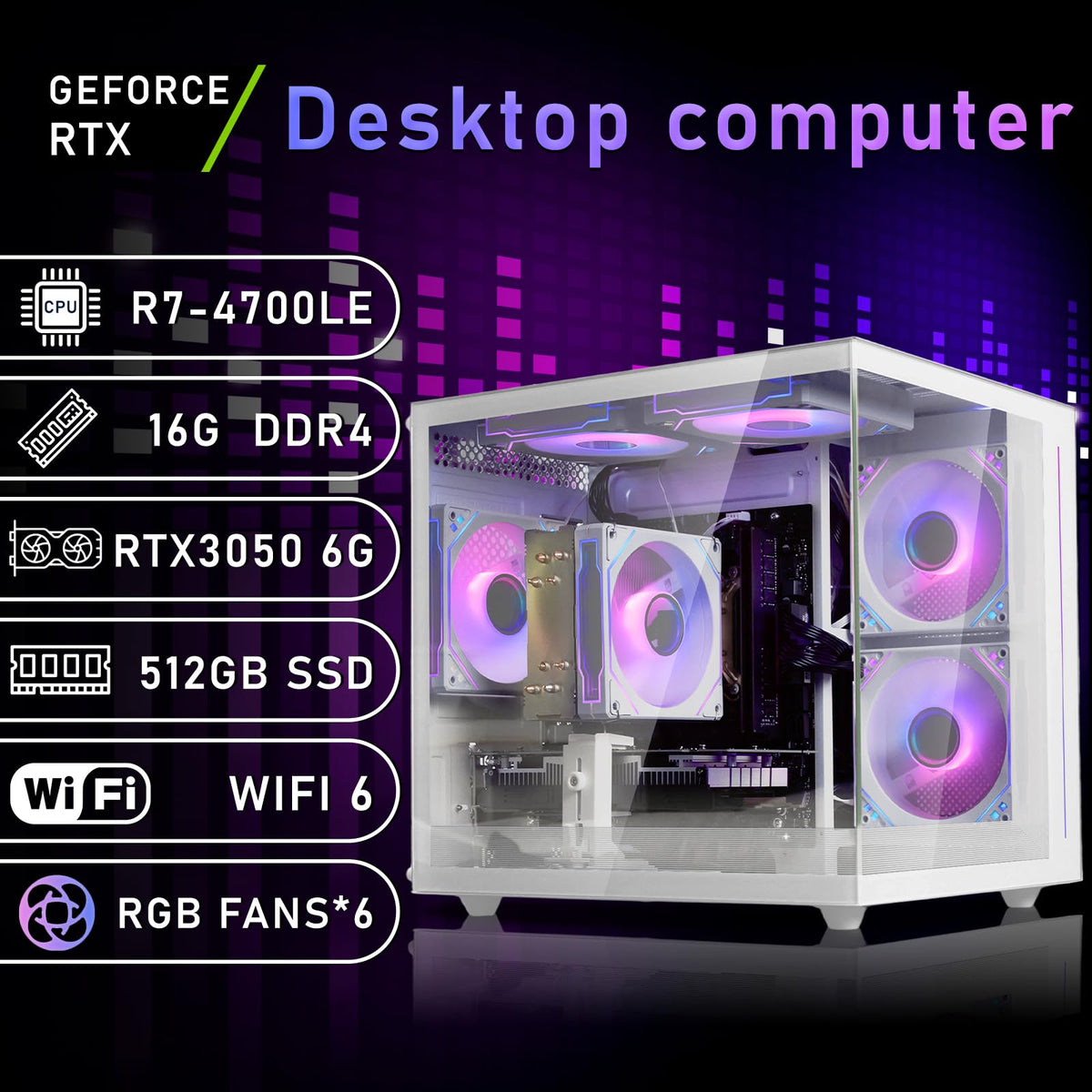 White Prebuilt Gaming PC Desktop Computer O83285