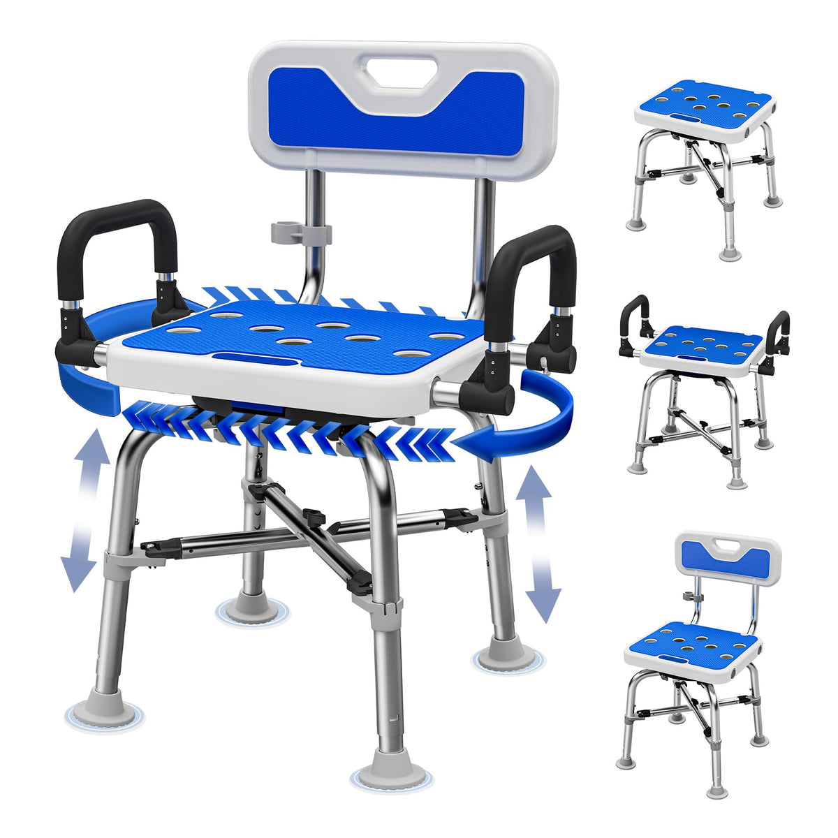 360° Swivel Shower Chair, 500 lbs Capacity, Height Adjustable Z249964