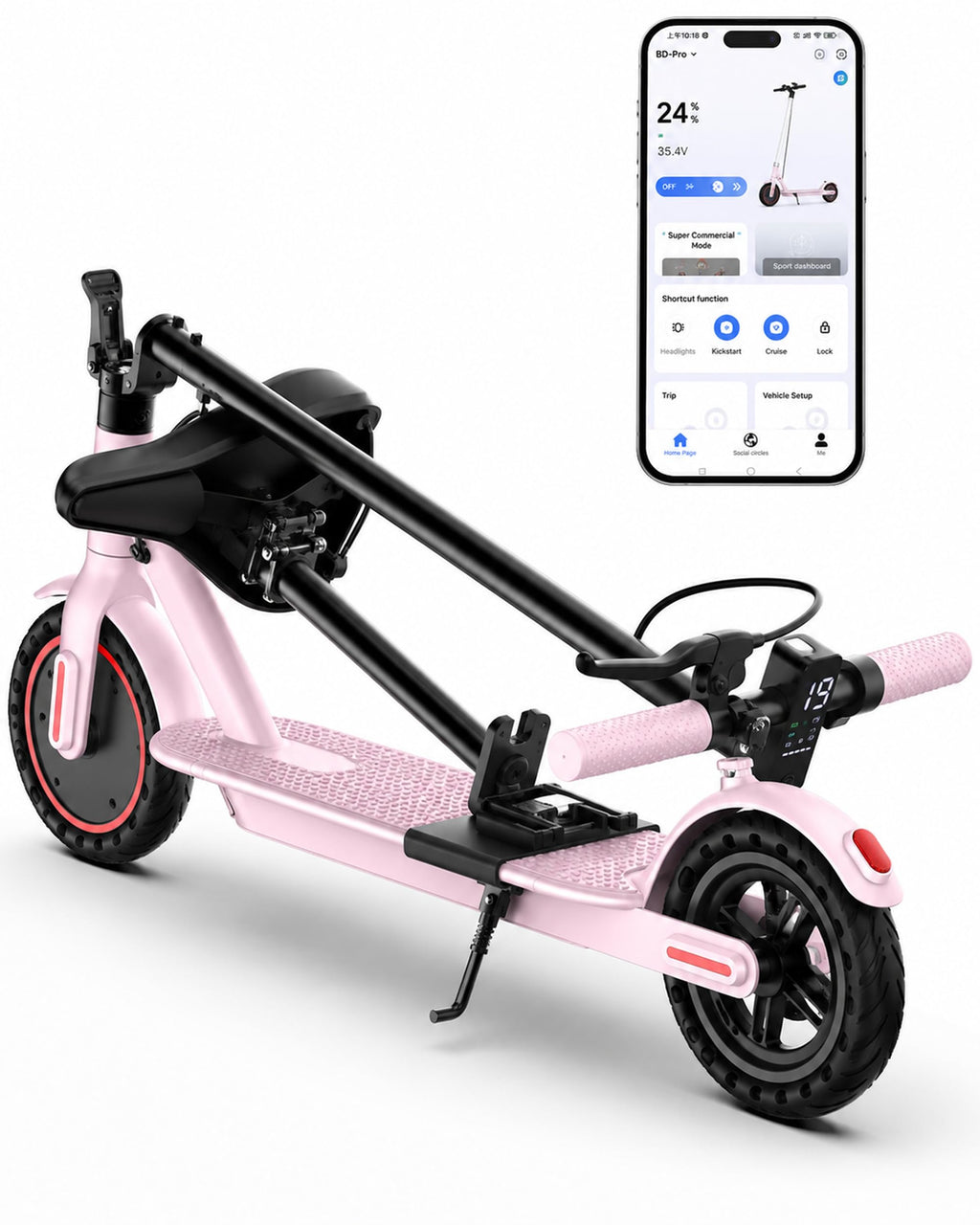 350W/500W Electric Scooter with Seat, Dual Suspension T12254
