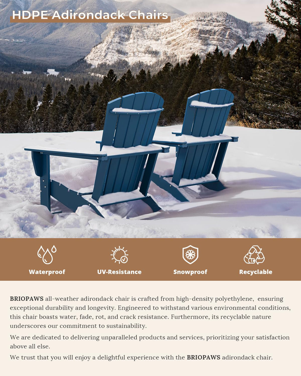 Oversized Adirondack Chairs Set of 2 Blue R266923