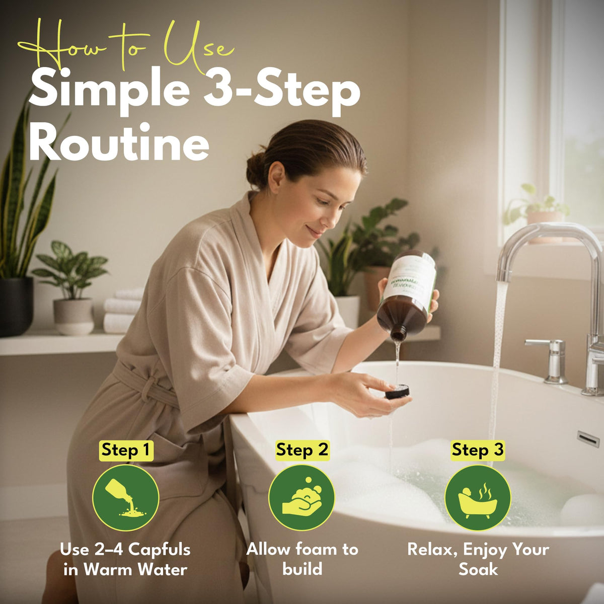 Scented Foaming Bubble Bath with Essential Oils and Epsom Salt, 33.8 fl oz E98442
