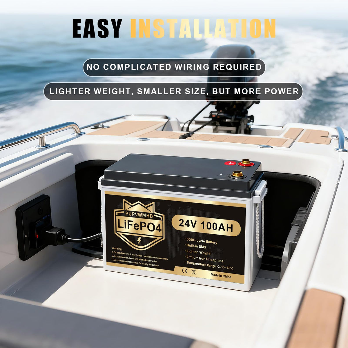 24V 100AH Lifepo4 Battery with 100A BMS Y97685