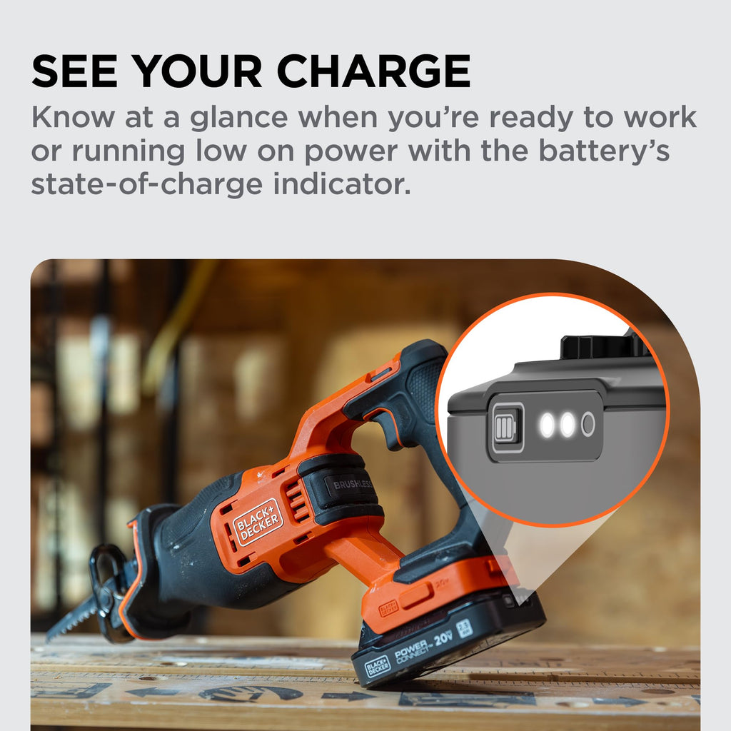 20V MAX Brushless Cordless Reciprocating Saw Kit with 2.5Ah Battery and Charger M654