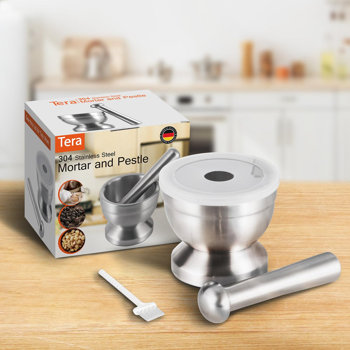 18/8 Stainless Steel Mortar and Pestle G3798