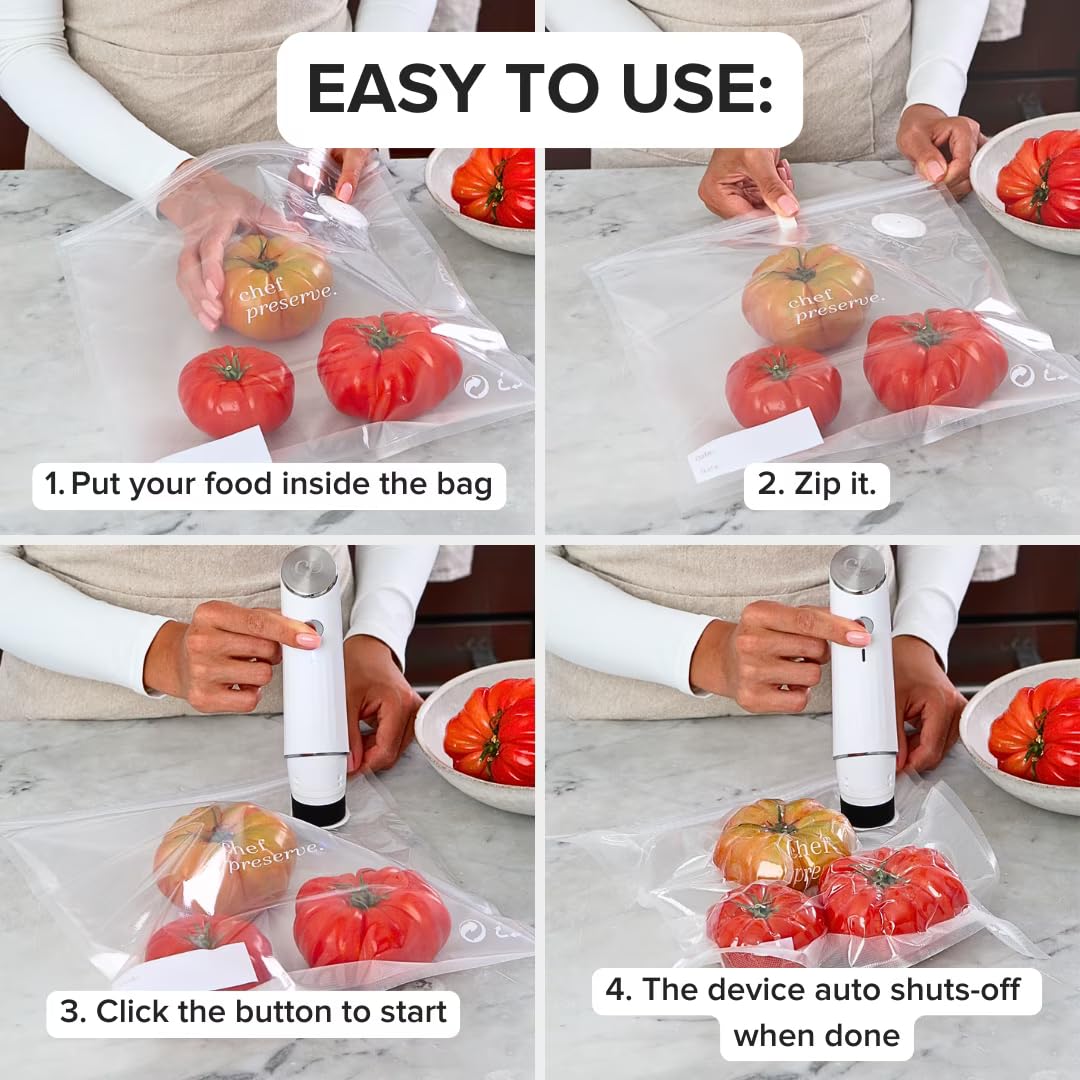 Compact Vacuum Sealer with 30 Reusable Vacuum Bags P728357