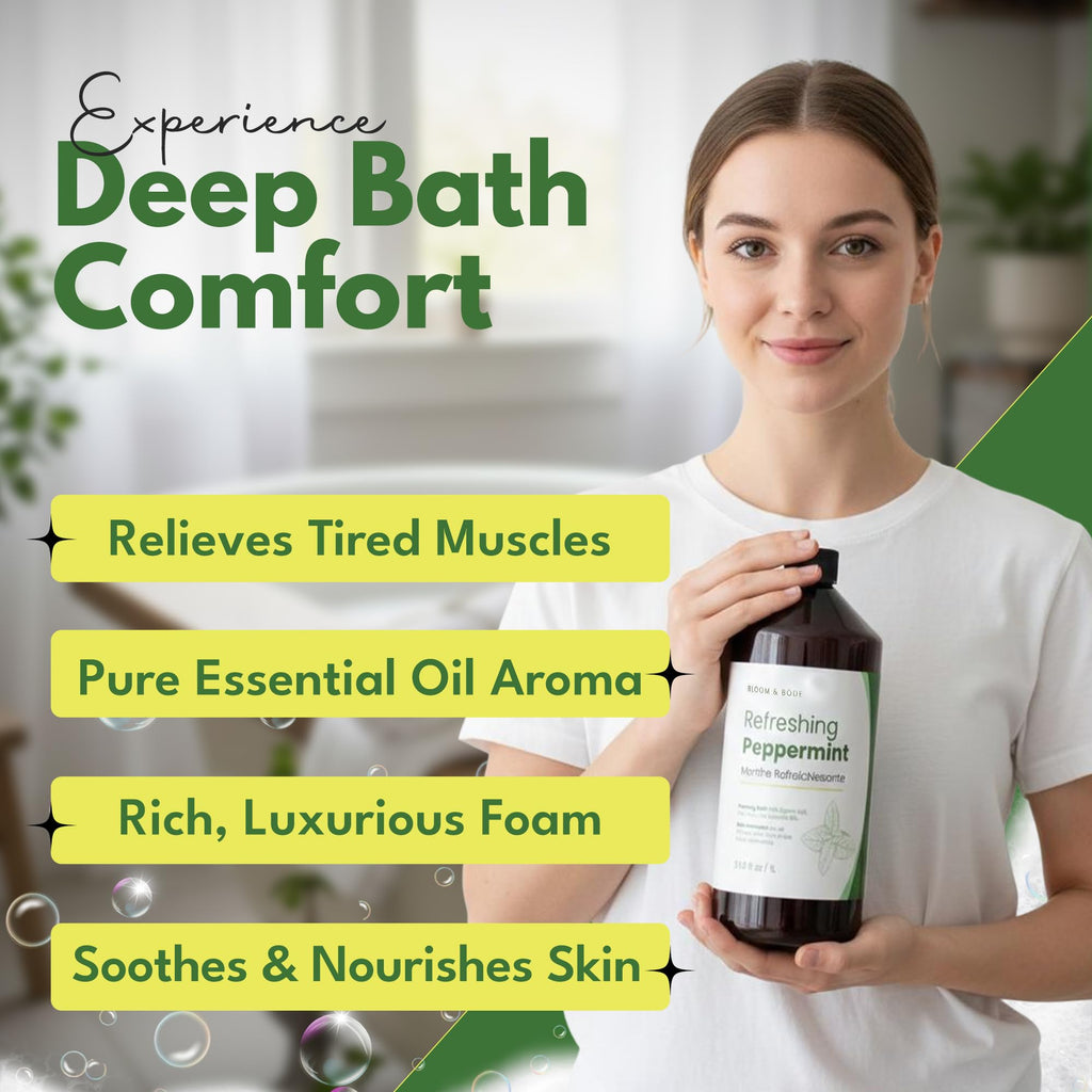Scented Foaming Bubble Bath with Essential Oils and Epsom Salt, 33.8 fl oz E98442