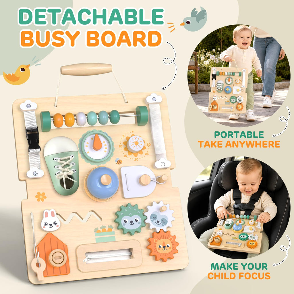 Wooden Baby Walker with Detachable Busy Board C9314