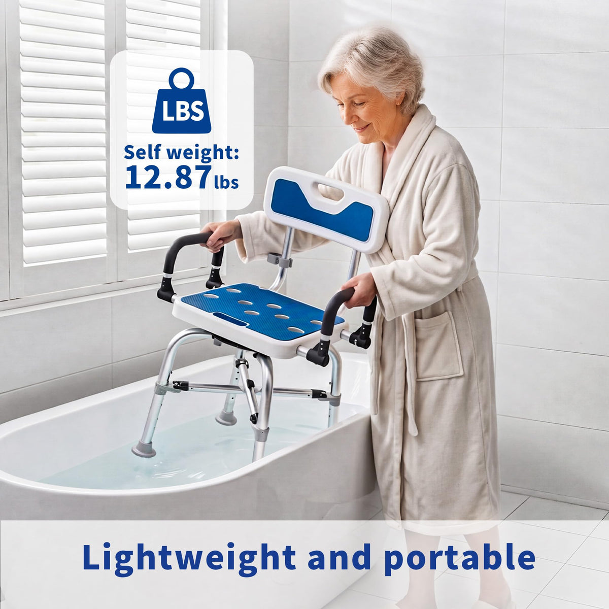 360° Swivel Shower Chair, 500 lbs Capacity, Height Adjustable Z249964