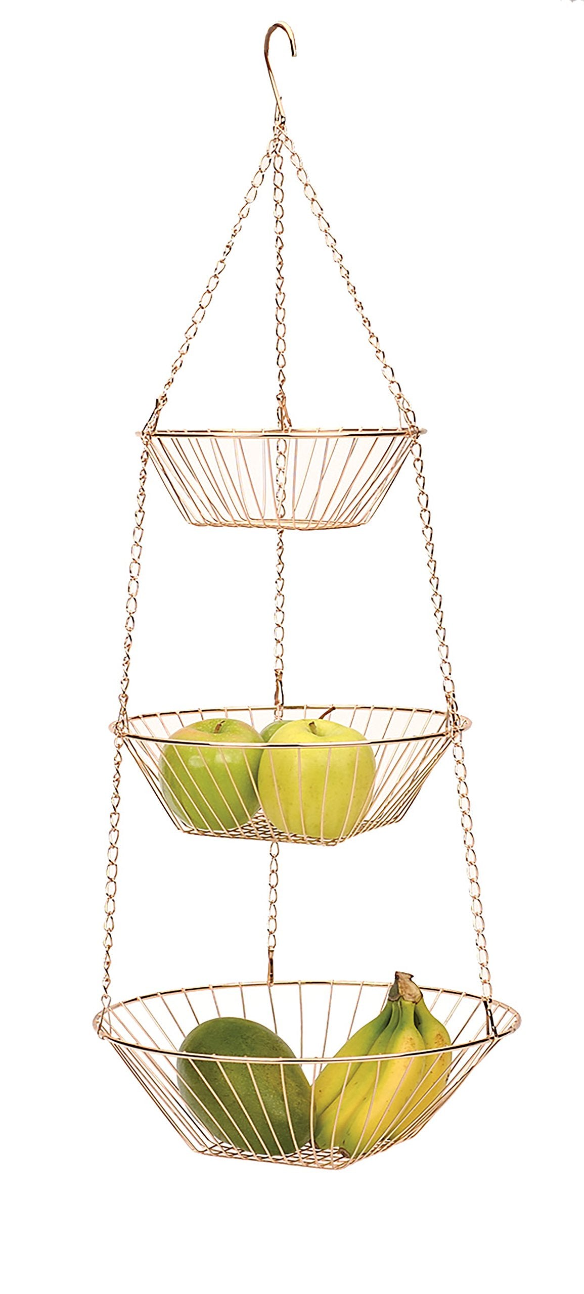 3-Tier Copper Wire Hanging Baskets G651