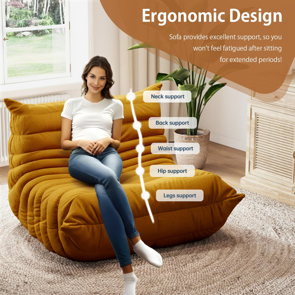 Oversized Memory Foam Bean Bag Chair R4331