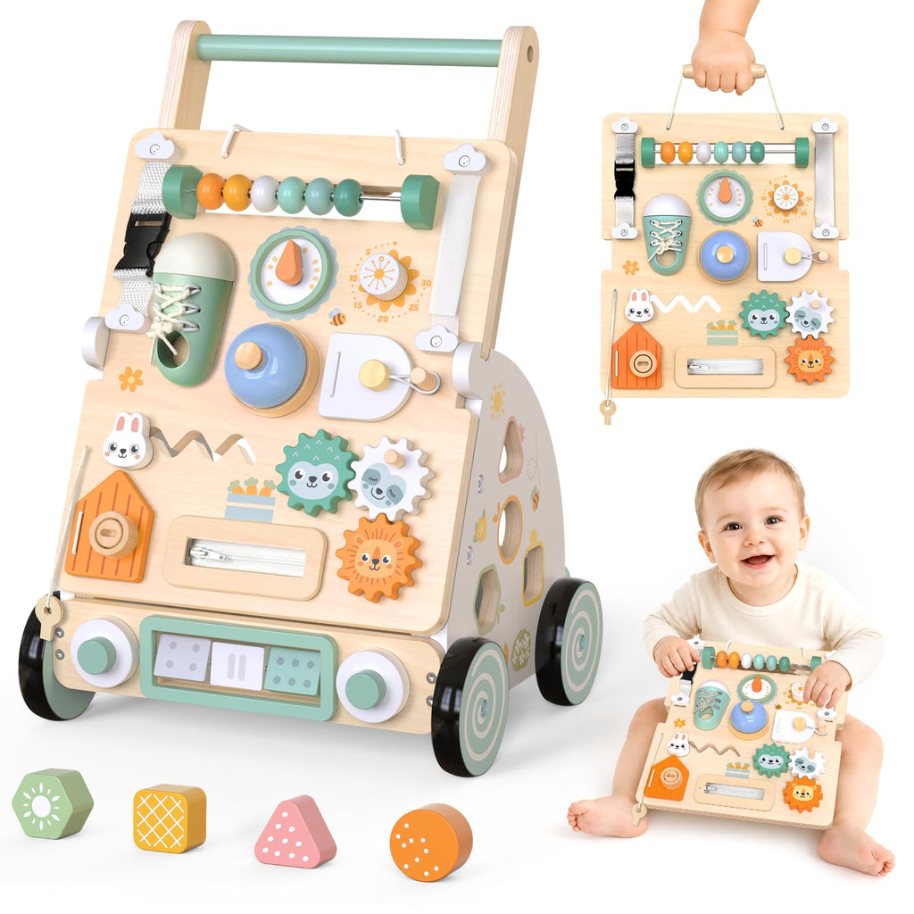 Wooden Baby Walker with Detachable Busy Board C9314